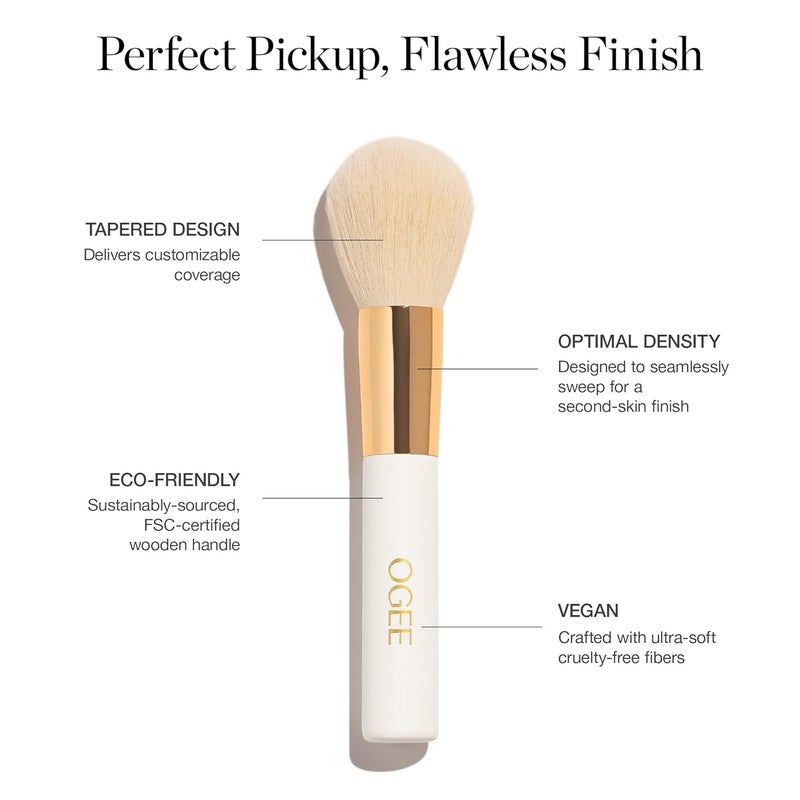OGEE Powder Brush - Professional Quality Makeup Brush - Ultra-Soft Powder Setting Brush with Vegan Fibers for Flawless Application - Image 2